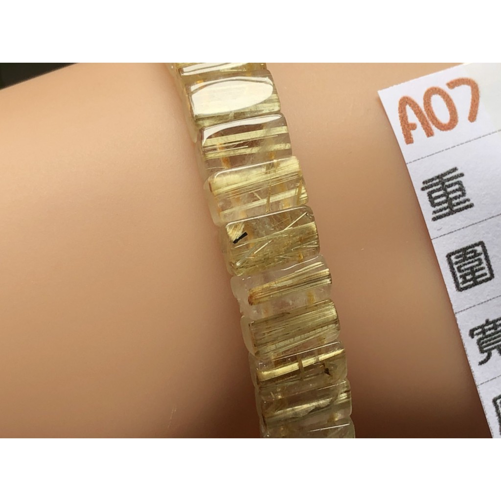 J0416B05A7★甜蜜水晶★天然鈦晶多絲寬絲版絲清透亮眼鈦晶手排細款女板手鍊㊣黑點為鈦晶絲生長點 能量更強:圖片 2