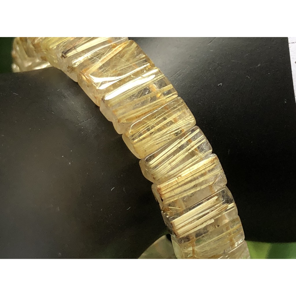 J0416B05A6★甜蜜水晶★天然鈦晶多絲寬絲版絲清透亮眼鈦晶手排細款女板手鍊㊣黑點為鈦晶絲生長點 能量更強:圖片 7