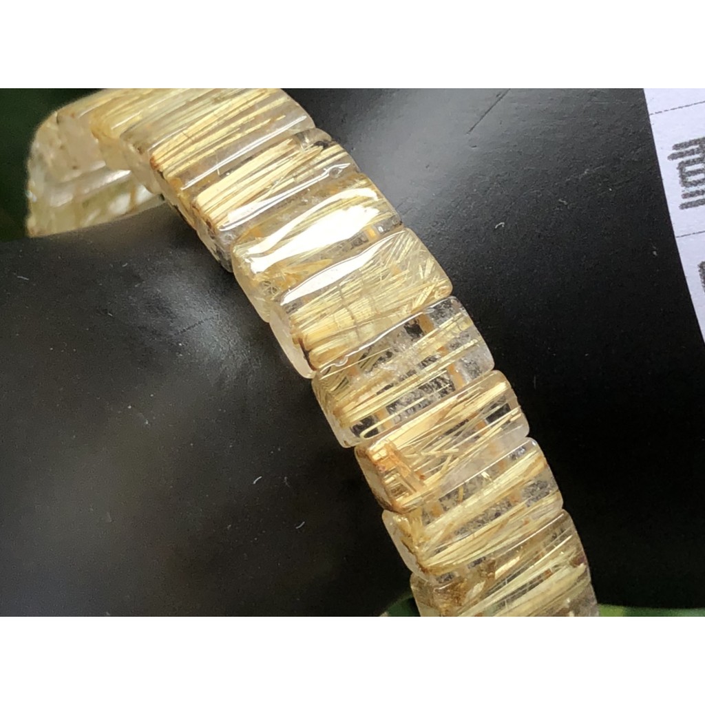 J0416B05A6★甜蜜水晶★天然鈦晶多絲寬絲版絲清透亮眼鈦晶手排細款女板手鍊㊣黑點為鈦晶絲生長點 能量更強:圖片 8