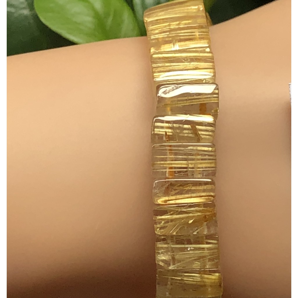 J0416B05A14★甜蜜水晶★天然鈦晶多絲寬絲版絲清透亮眼鈦晶手排金髮晶財運之石:圖片 7
