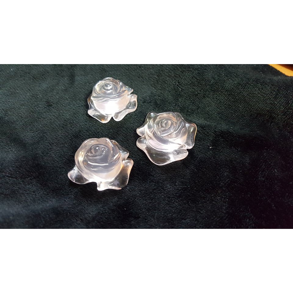 ♡1224P01♡★甜蜜水晶★天然粉晶玫瑰花造型裸石一組三個