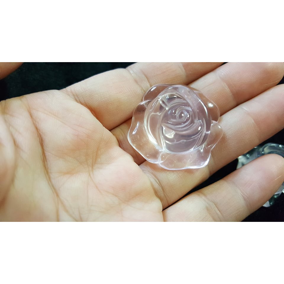 ♡1224P01♡★甜蜜水晶★天然粉晶玫瑰花造型裸石一組三個:圖片 2