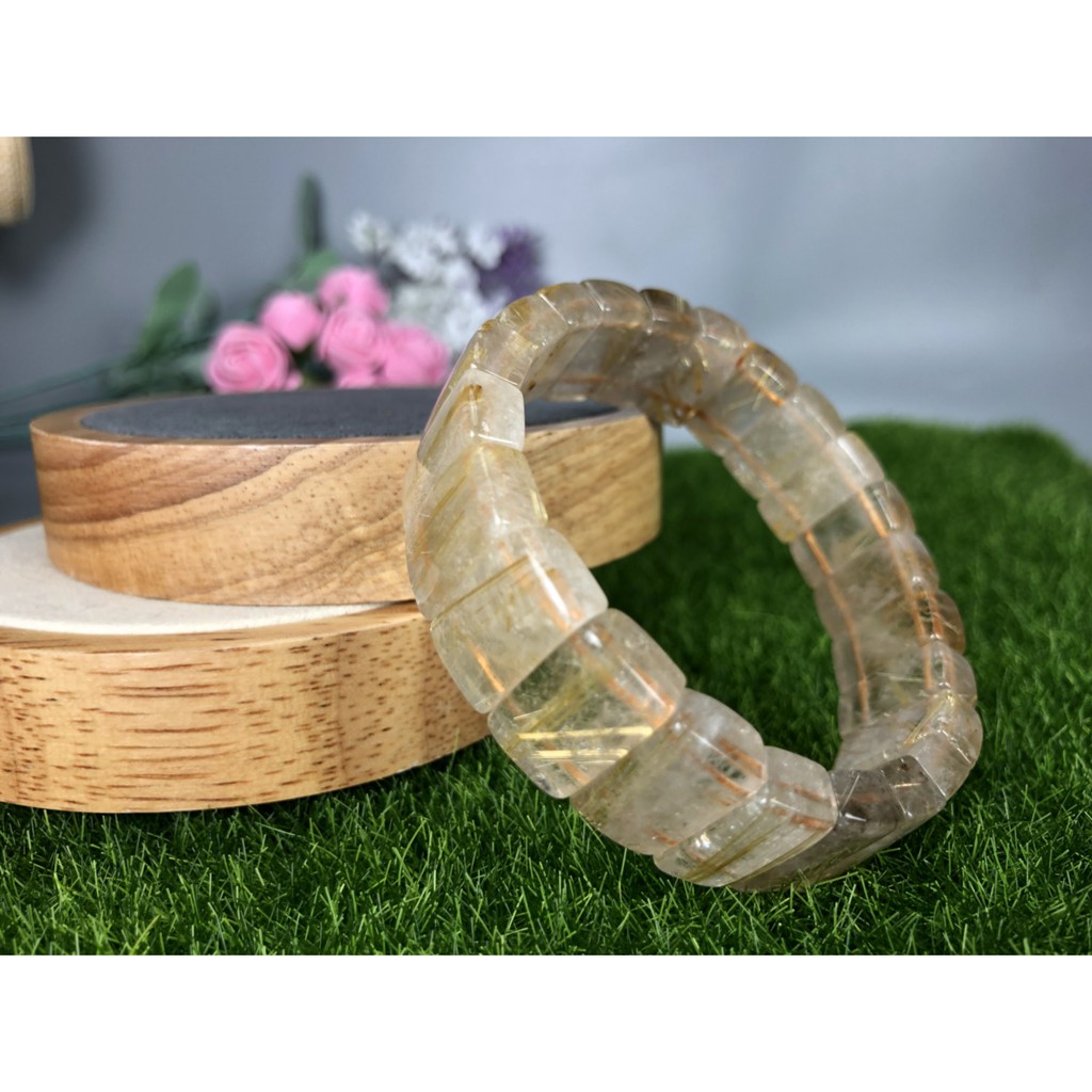 J0406B01-21♡甜蜜水晶二館♡天然鈦晶多絲寬絲版絲清透亮眼鈦晶手排細款男女版手鍊 能量更強