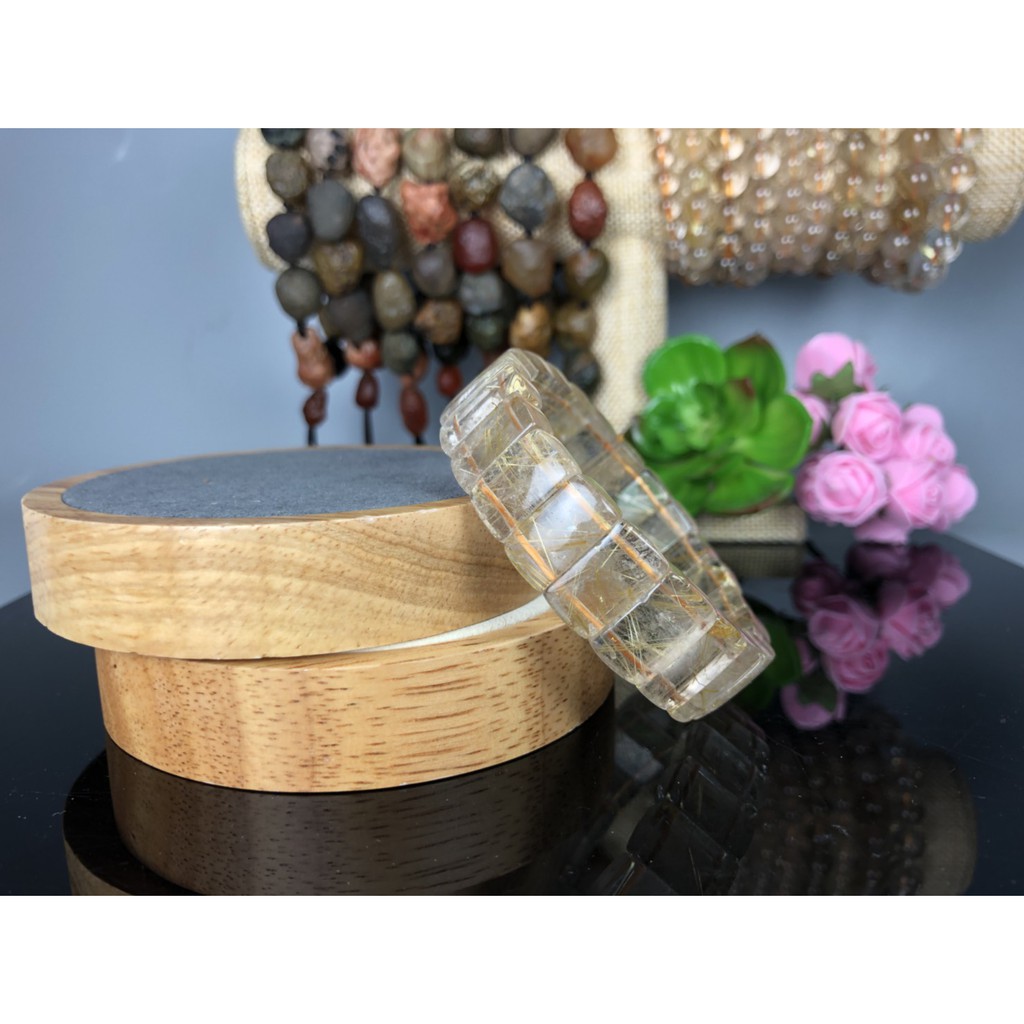 J0406B01-22♡甜蜜水晶二館♡天然鈦晶多絲寬絲版絲清透亮眼鈦晶手排細款男女版手鍊 能量更強