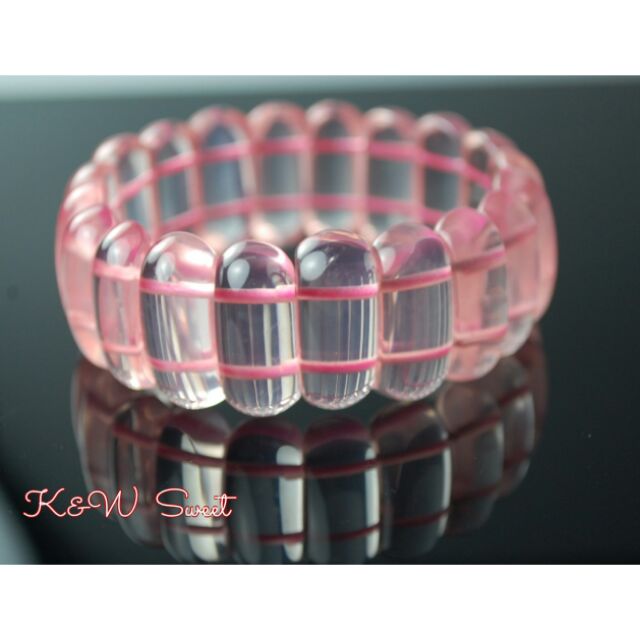 0119A13★甜蜜水晶★天然 粉晶手排。愛情寶石。
