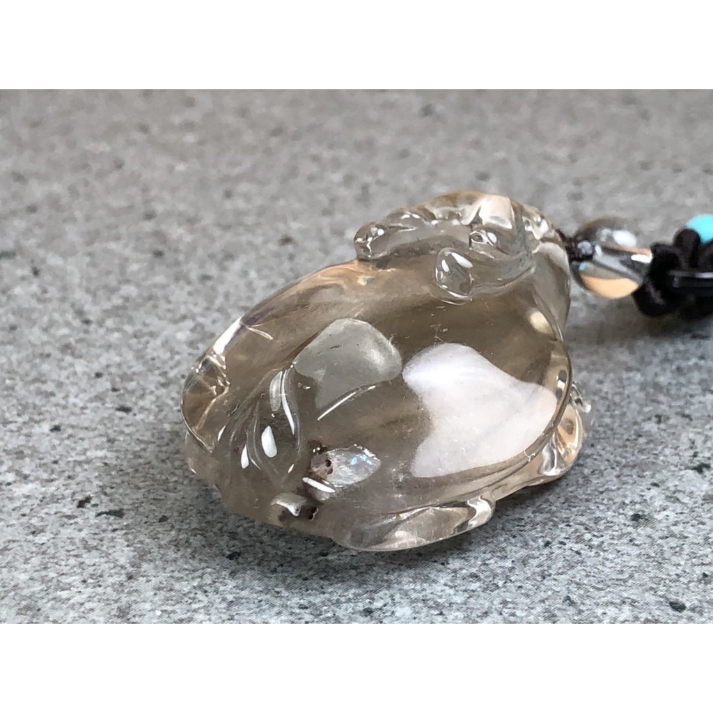 J0408B03-A5★甜蜜水晶★天然異相水晶龍龜吊墜項鍊♡幫您轉運招財化煞♡改善磁場。 商品如圖 潮男潮女必備款:圖片 4