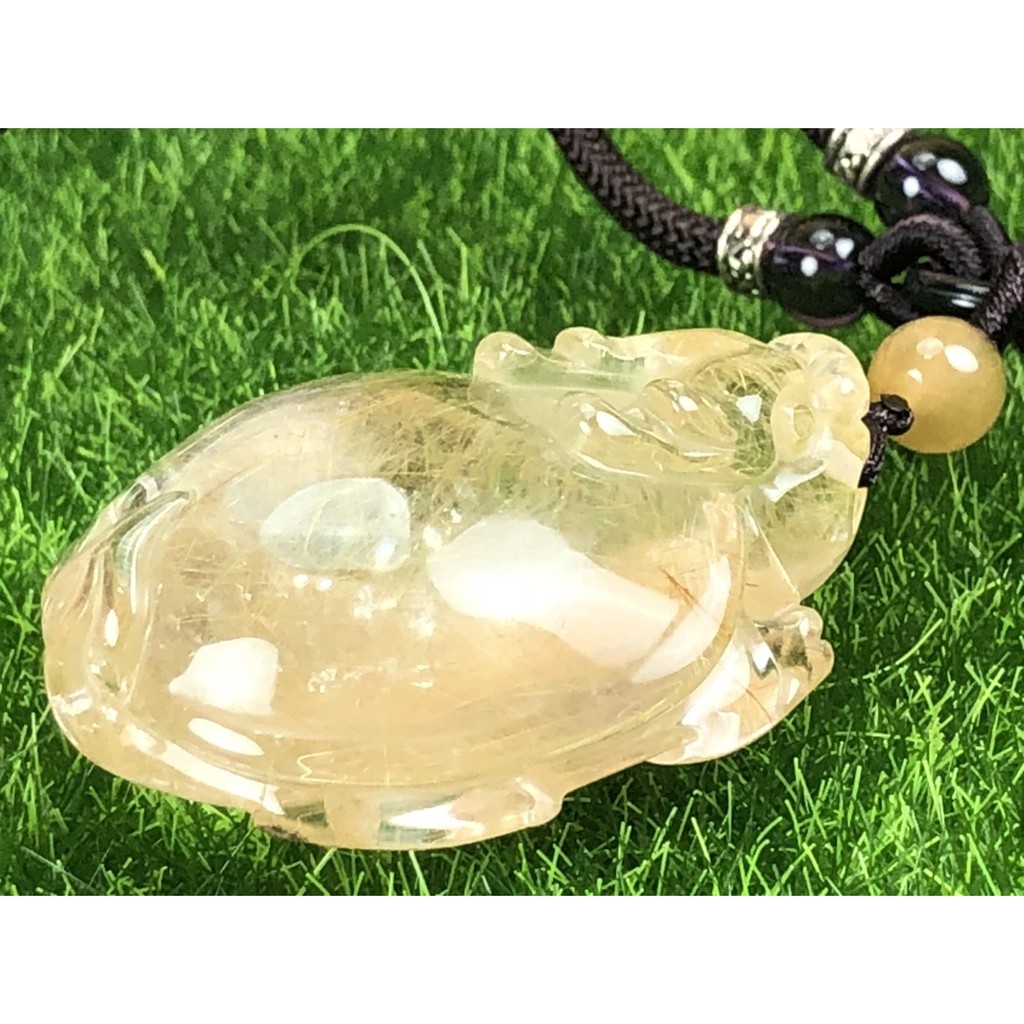 J0408B03-A6★甜蜜水晶★天然異相水晶龍龜吊墜項鍊♡幫您轉運招財化煞♡改善磁場。 商品如圖 潮男潮女必備款:圖片 3