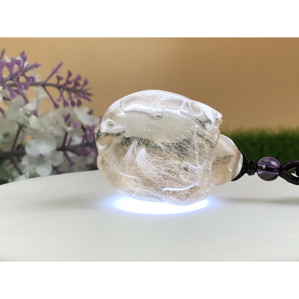 J0408B03-A8★甜蜜水晶★天然異相水晶龍龜吊墜項鍊♡幫您轉運招財化煞♡改善磁場。 商品如圖 潮男潮女必備款:圖片 2