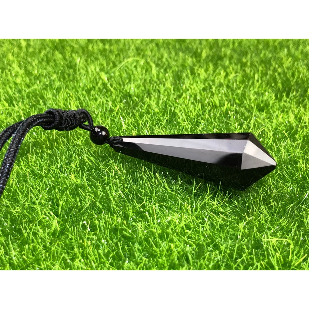 甜蜜水晶 T0919A03 限量版 黒曜石靈擺 避邪擋煞 天然 黒曜石 單尖能量 項鍊:圖片 2