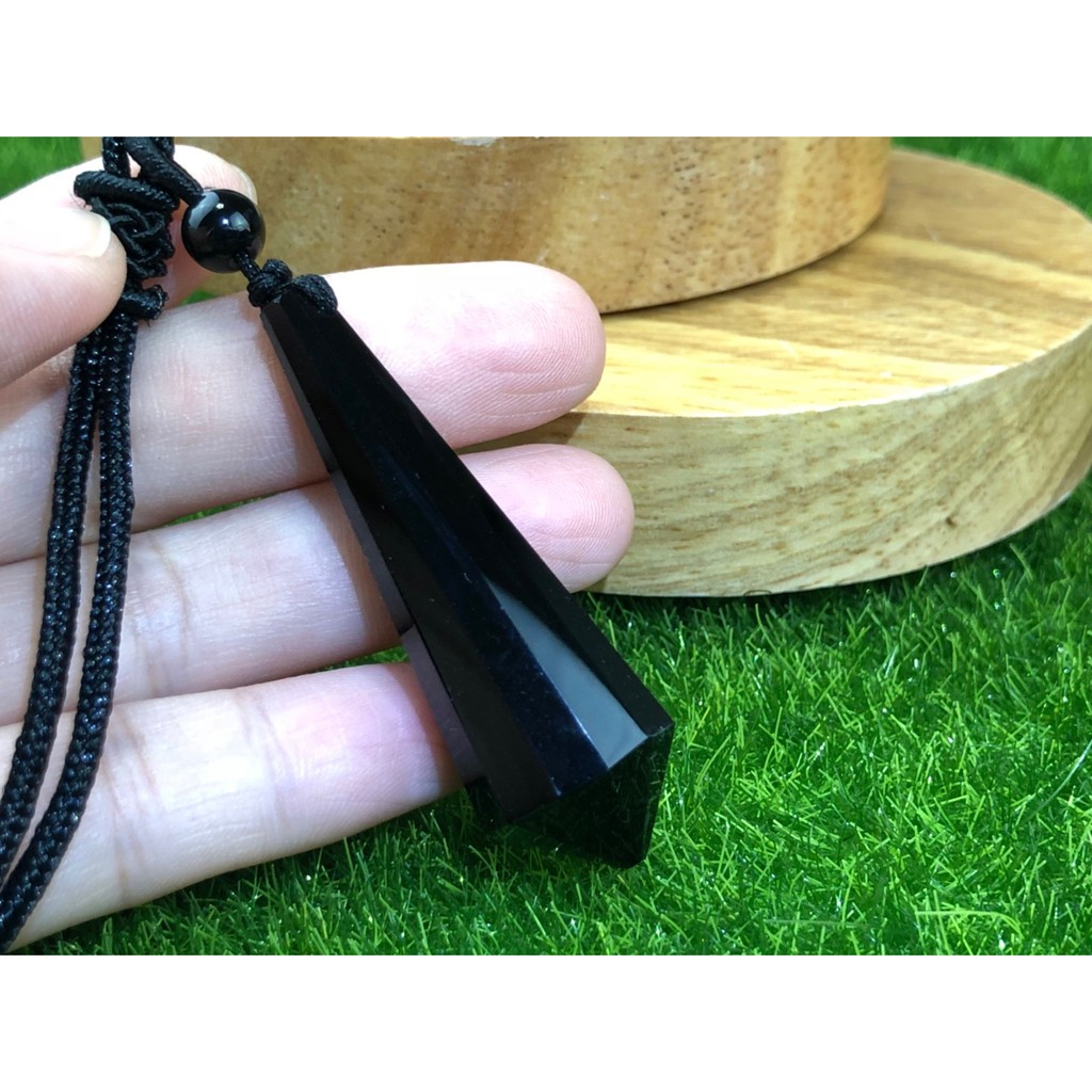 甜蜜水晶 T0919A03 限量版 黒曜石靈擺 避邪擋煞 天然 黒曜石 單尖能量 項鍊:圖片 3