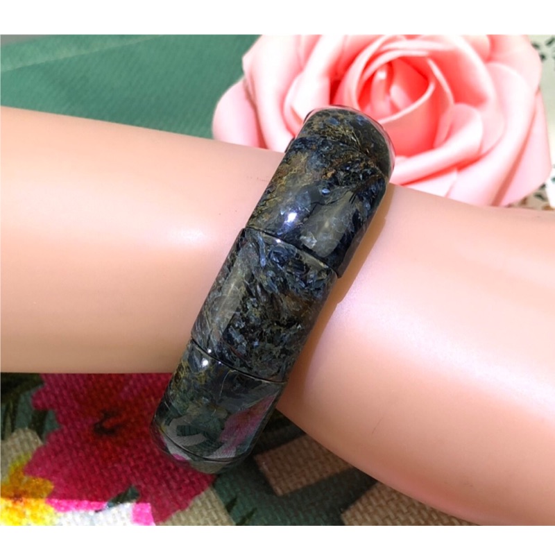 甜蜜水晶 天然彼得石 彩色風暴石 16cm彈性手鐲 珍藏寶貝