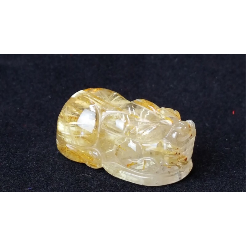J1103B05-1甜蜜水晶 天然鈦晶貔貅 多絲 寬絲 版絲清透亮眼鈦晶 貔貅吊墜 擺件