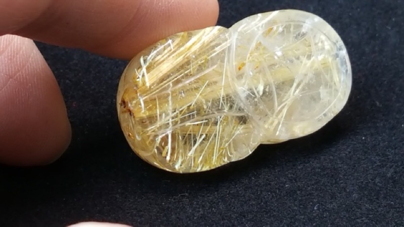 J1103B05-1甜蜜水晶 天然鈦晶貔貅 多絲 寬絲 版絲清透亮眼鈦晶 貔貅吊墜 擺件:圖片 3