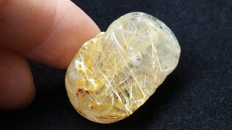 J1103B05-1甜蜜水晶 天然鈦晶貔貅 多絲 寬絲 版絲清透亮眼鈦晶 貔貅吊墜 擺件:圖片 4