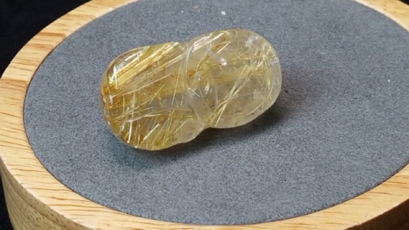 J1103B05-1甜蜜水晶 天然鈦晶貔貅 多絲 寬絲 版絲清透亮眼鈦晶 貔貅吊墜 擺件:圖片 6