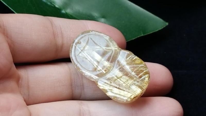 J1103B05-1甜蜜水晶 天然鈦晶貔貅 多絲 寬絲 版絲清透亮眼鈦晶 貔貅吊墜 擺件:圖片 9