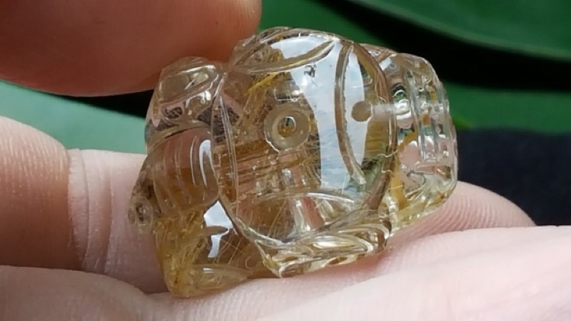 J1103B05-4 甜蜜水晶 天然鈦晶貔貅 多絲 寬絲 版絲清透亮眼鈦晶 貔貅吊墜 擺件:圖片 8