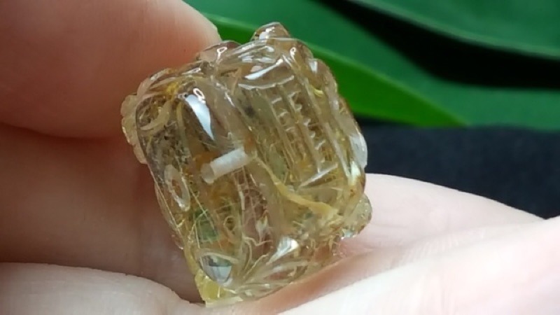 J1103B05-4 甜蜜水晶 天然鈦晶貔貅 多絲 寬絲 版絲清透亮眼鈦晶 貔貅吊墜 擺件:圖片 9