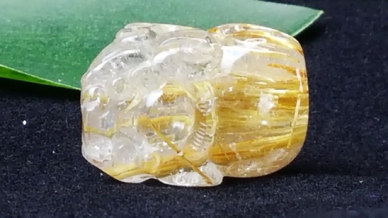 J1103B05-5 甜蜜水晶 天然鈦晶貔貅 多絲 寬絲 版絲清透亮眼鈦晶 貔貅吊墜 擺件:圖片 6