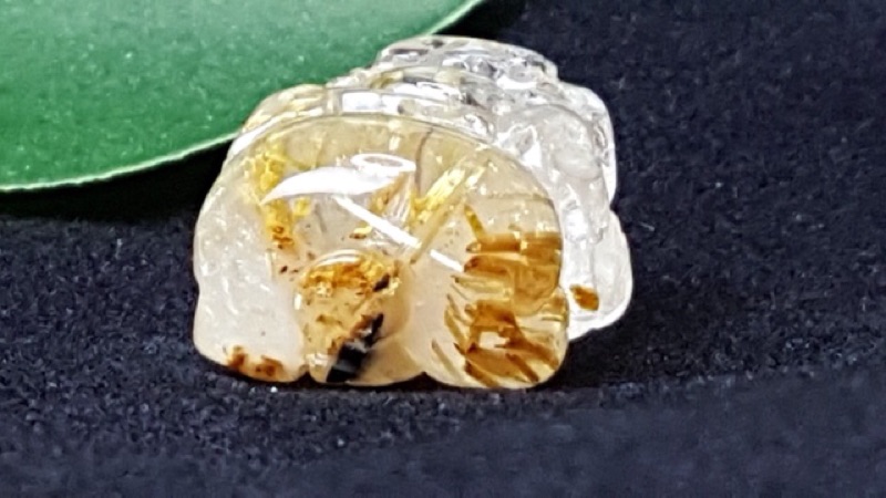 J1103B05-5 甜蜜水晶 天然鈦晶貔貅 多絲 寬絲 版絲清透亮眼鈦晶 貔貅吊墜 擺件:圖片 8
