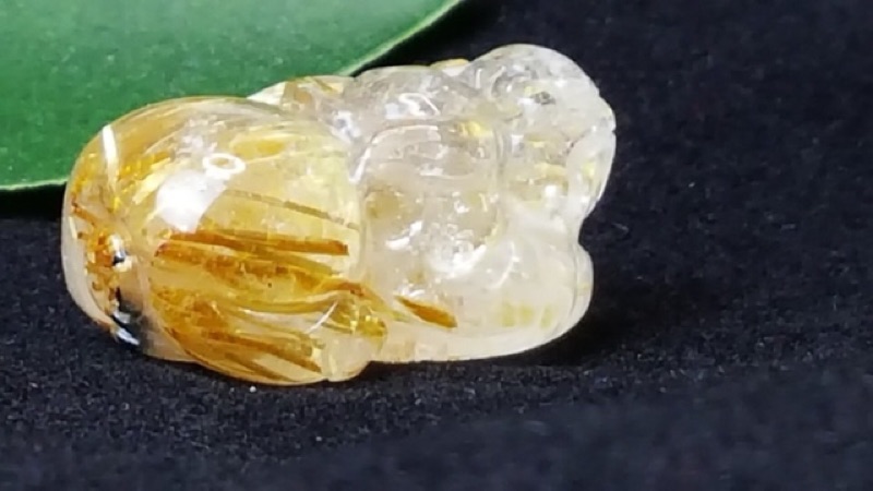 J1103B05-5 甜蜜水晶 天然鈦晶貔貅 多絲 寬絲 版絲清透亮眼鈦晶 貔貅吊墜 擺件:圖片 9