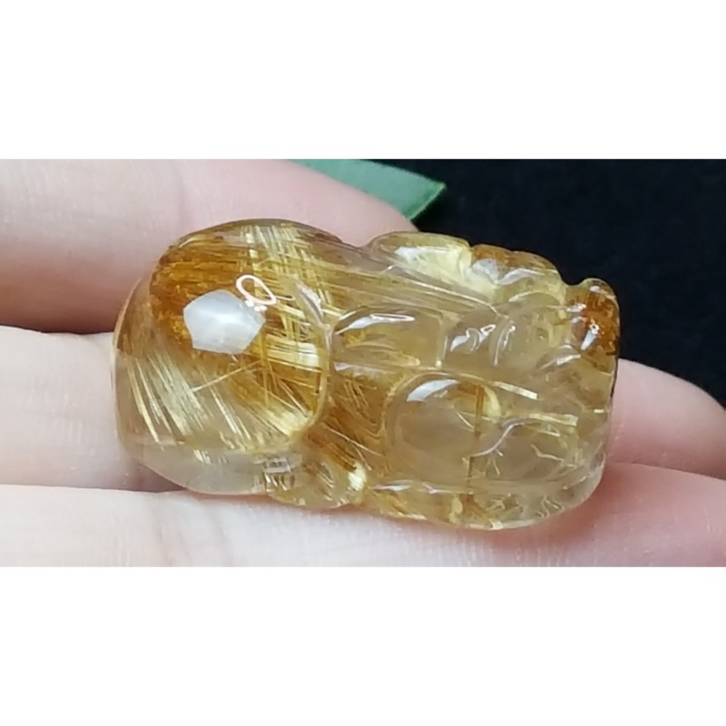 J1103B05-6 甜蜜水晶 天然鈦晶貔貅 多絲 寬絲 版絲清透亮眼鈦晶 貔貅吊墜 擺件