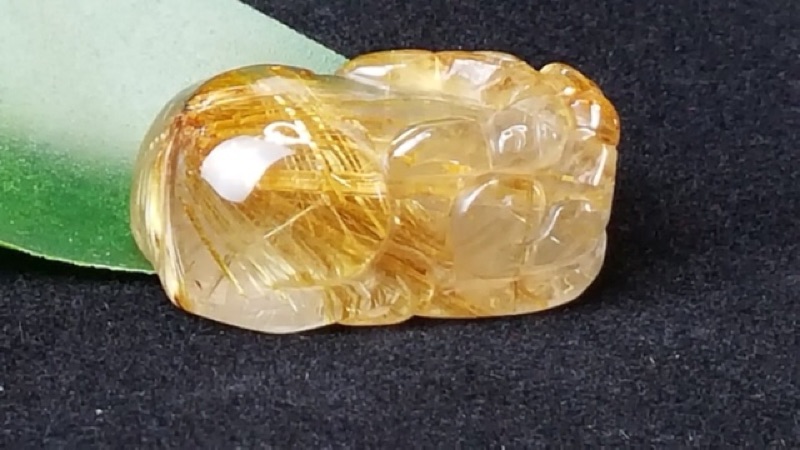 J1103B05-6 甜蜜水晶 天然鈦晶貔貅 多絲 寬絲 版絲清透亮眼鈦晶 貔貅吊墜 擺件:圖片 6