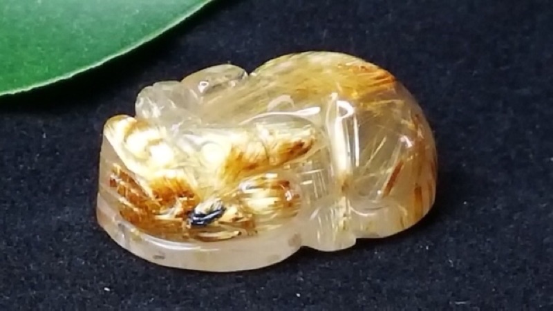 J1103B05-6 甜蜜水晶 天然鈦晶貔貅 多絲 寬絲 版絲清透亮眼鈦晶 貔貅吊墜 擺件:圖片 8