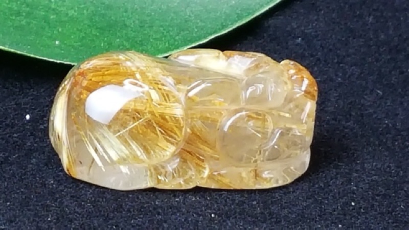 J1103B05-6 甜蜜水晶 天然鈦晶貔貅 多絲 寬絲 版絲清透亮眼鈦晶 貔貅吊墜 擺件:圖片 9