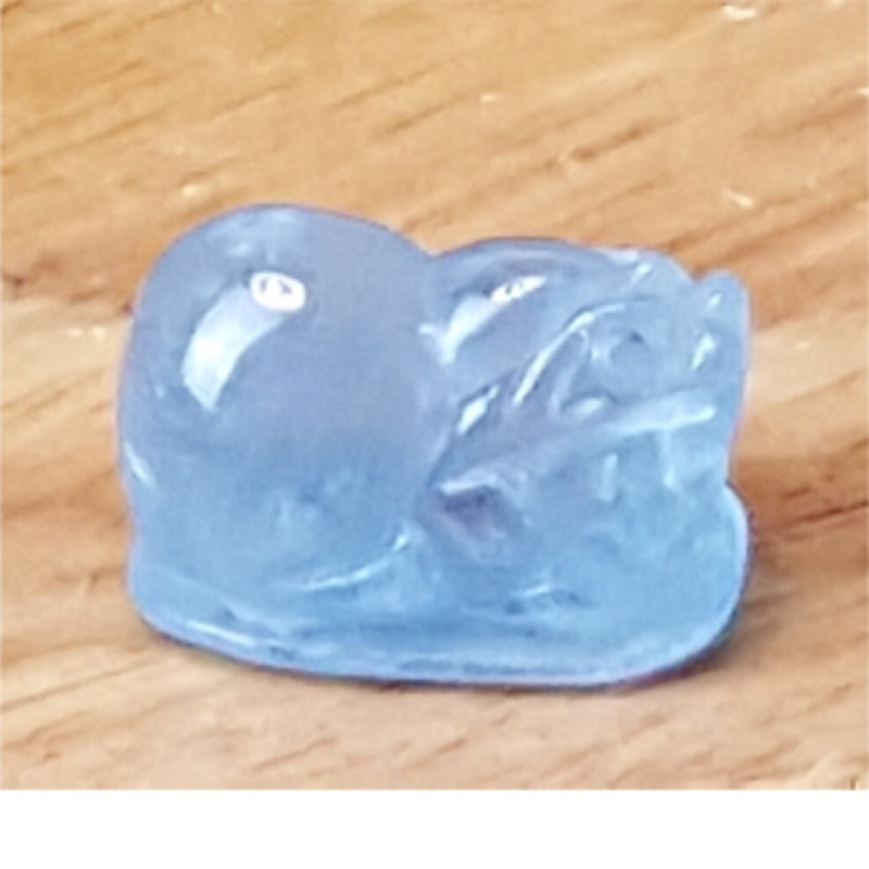 甜蜜水晶 J1103B06-9 天然晶透海水藍寶 貔貅 吊墜 擺件 掛飾 幫綁成項鍊如後兩張圖片
