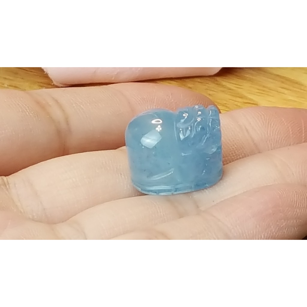 甜蜜水晶 J1103B06-12 天然晶透海水藍寶 貔貅 吊墜 擺件 掛飾 項鍊 幫綁成項鍊如最後張圖片:圖片 7