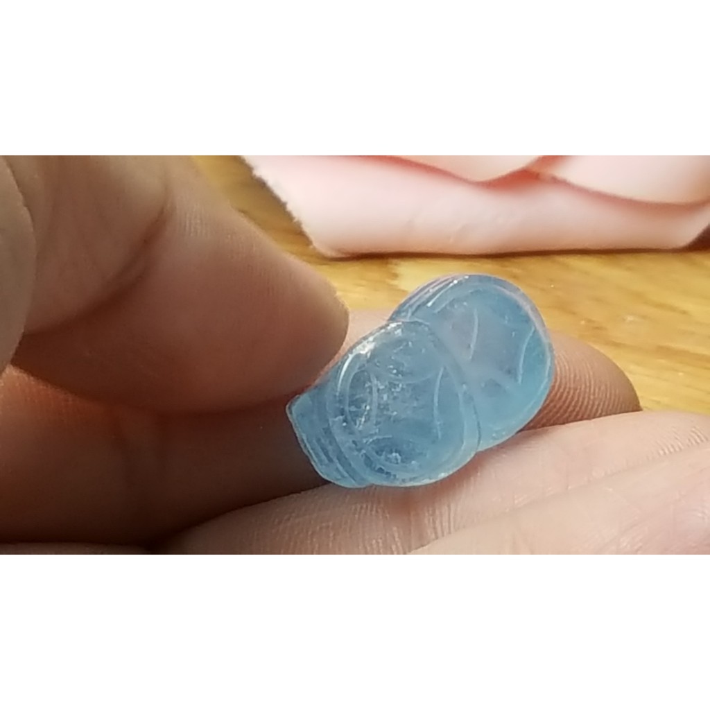 甜蜜水晶 J1103B06-13 天然晶透海水藍寶 貔貅 吊墜 擺件 綁成項鍊如最後一張圖片:圖片 2