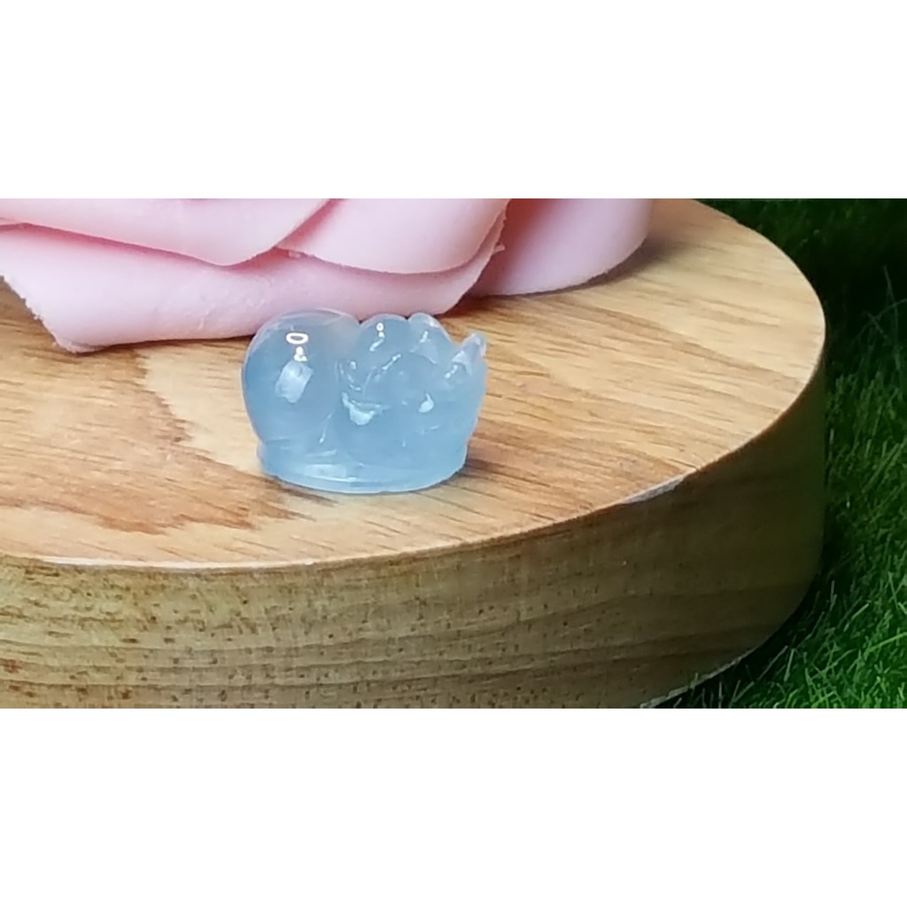 甜蜜水晶 J1103B06-15 天然晶透海水藍寶 貔貅 吊墜 擺件 綁成項鍊如最後一張圖片:圖片 4