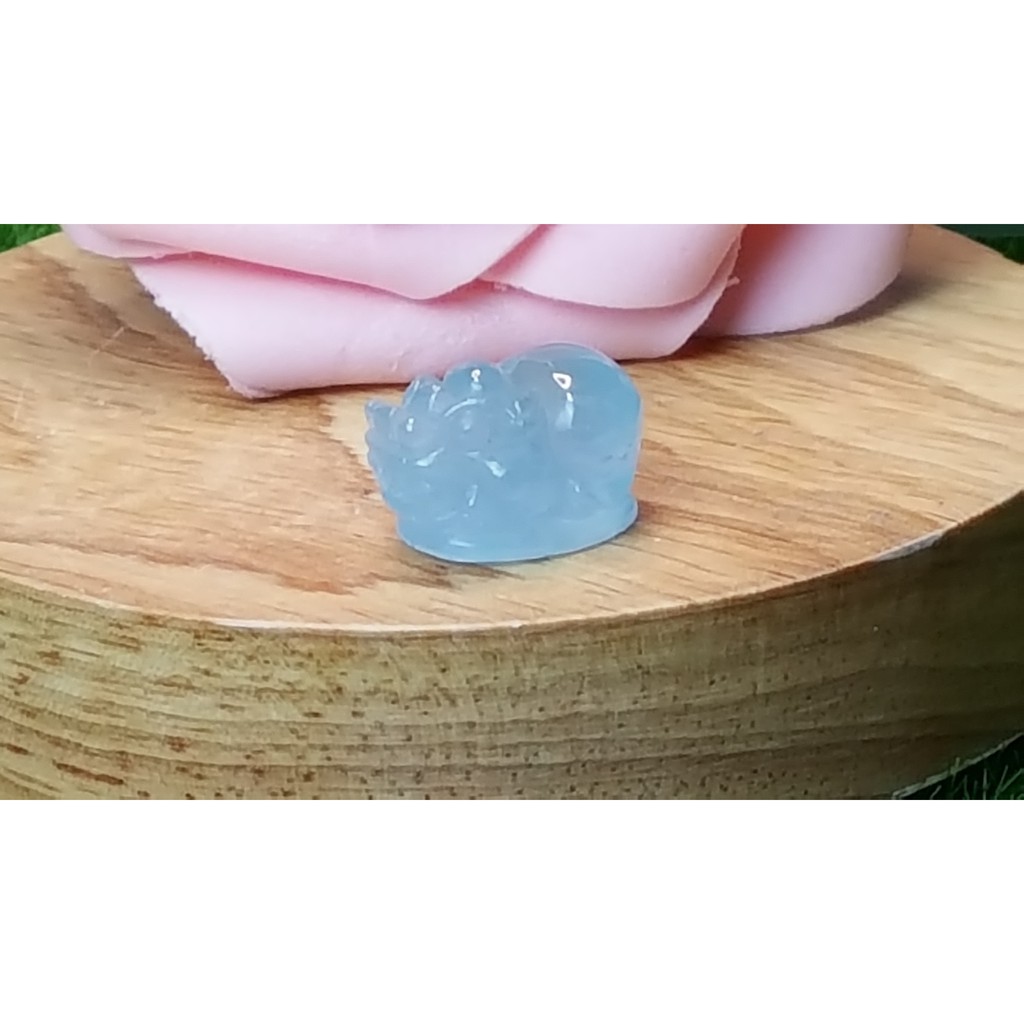 甜蜜水晶 J1103B06-15 天然晶透海水藍寶 貔貅 吊墜 擺件 綁成項鍊如最後一張圖片:圖片 5