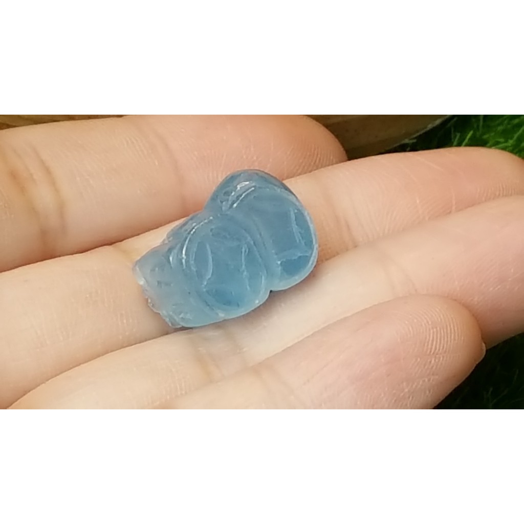 甜蜜水晶 J1103B06-14 天然晶透海水藍寶 貔貅 吊墜 擺件 貔貅擺件綁成項鍊如最後一張圖片