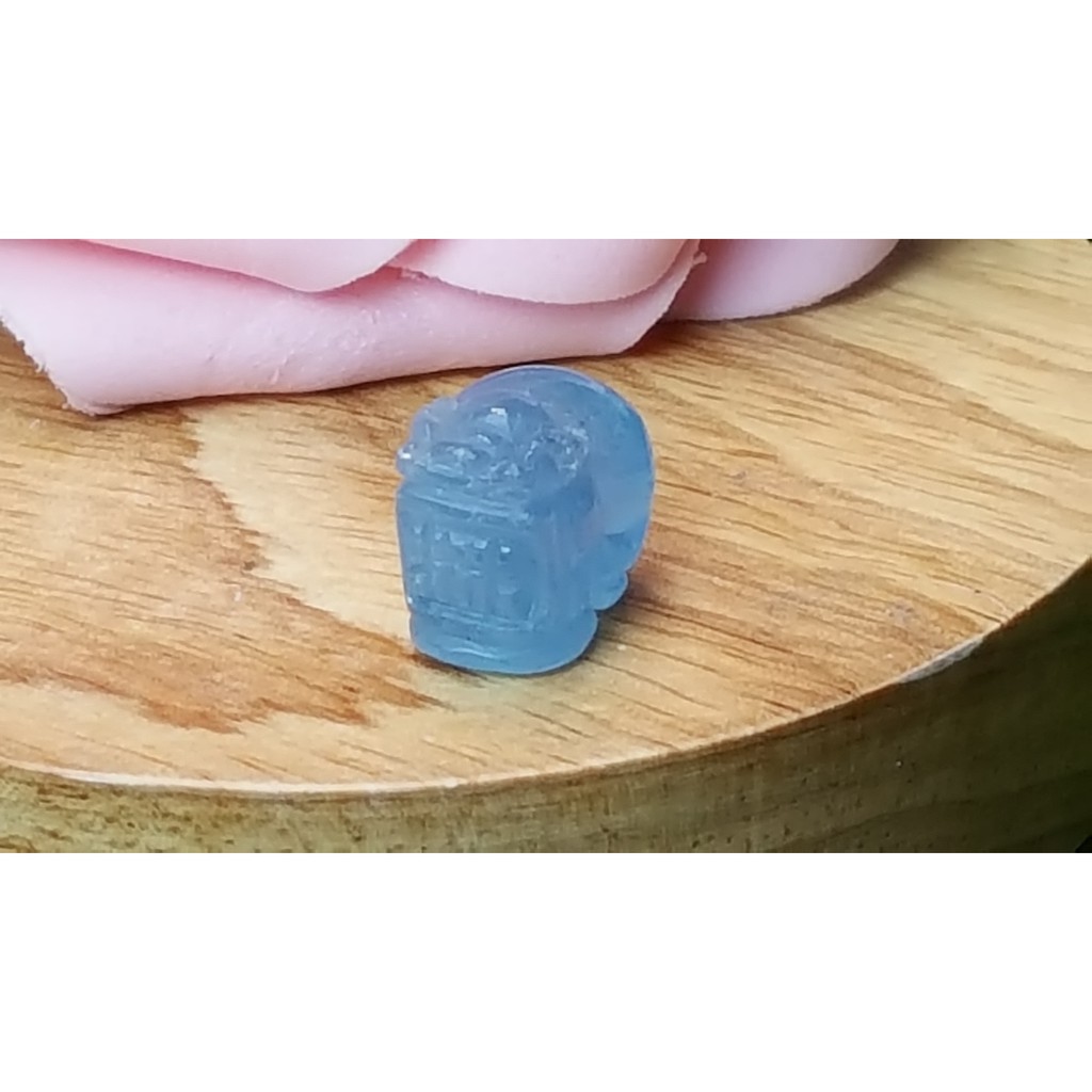 甜蜜水晶 J1103B06-14 天然晶透海水藍寶 貔貅 吊墜 擺件 貔貅擺件綁成項鍊如最後一張圖片:圖片 4