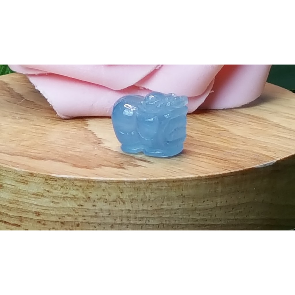 甜蜜水晶 J1103B06-14 天然晶透海水藍寶 貔貅 吊墜 擺件 貔貅擺件綁成項鍊如最後一張圖片:圖片 7