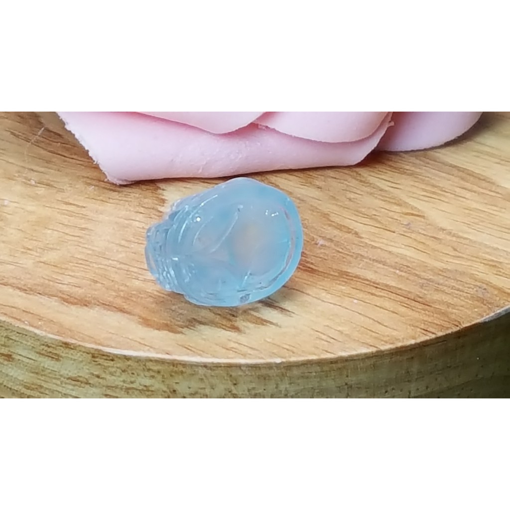 甜蜜水晶 J1103B06-16 天然晶透海水藍寶 貔貅 吊墜 擺件 綁成項鍊如最後一張圖片:圖片 3