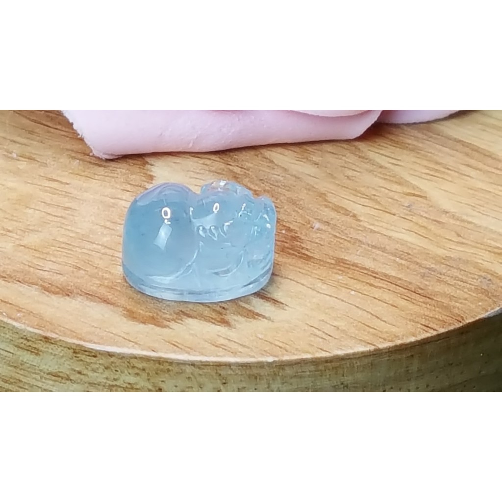 甜蜜水晶 J1103B06-16 天然晶透海水藍寶 貔貅 吊墜 擺件 綁成項鍊如最後一張圖片:圖片 8