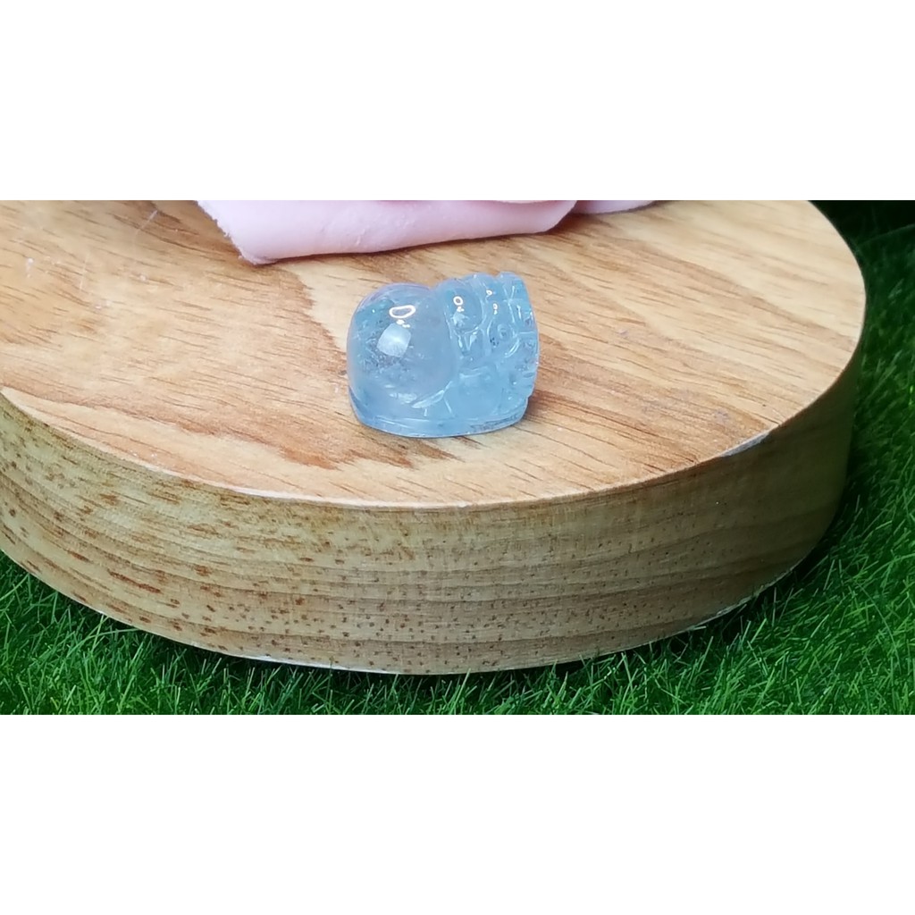 甜蜜水晶 J1103B06-18 天然晶透海水藍寶 貔貅 吊墜 擺件 掛飾 項鍊 幫綁成項鍊如最後張圖片:圖片 2