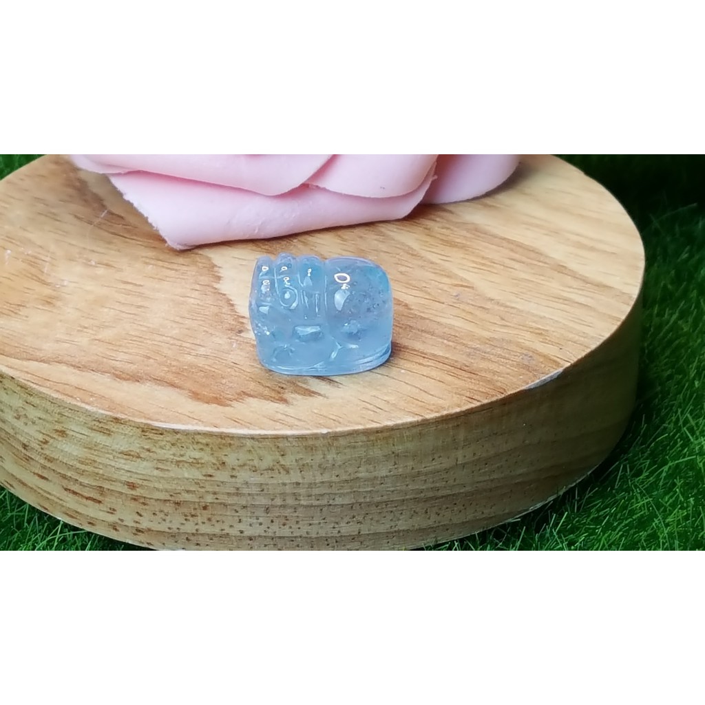 甜蜜水晶 J1103B06-18 天然晶透海水藍寶 貔貅 吊墜 擺件 掛飾 項鍊 幫綁成項鍊如最後張圖片:圖片 4