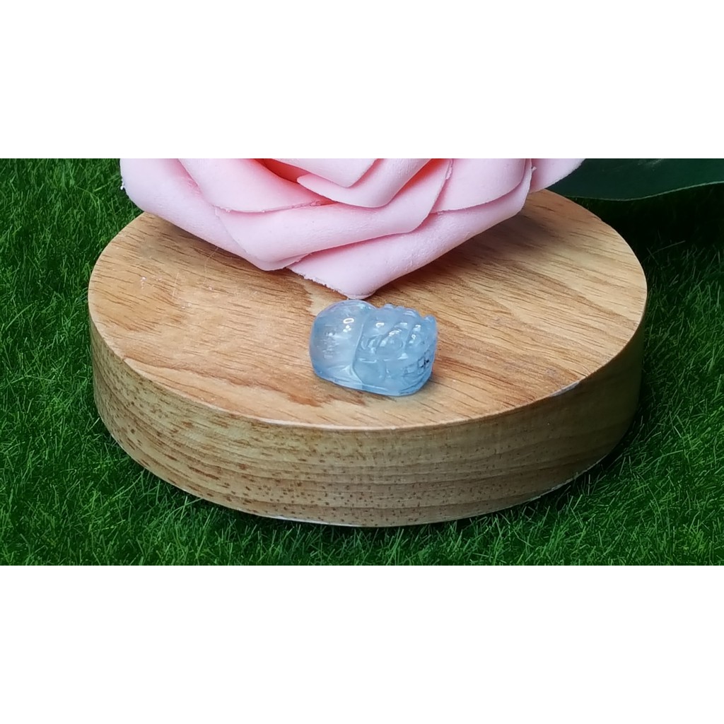 甜蜜水晶 J1103B06-20 天然晶透海水藍寶 貔貅 擺件 綁成項鍊如最後一張圖片:圖片 7