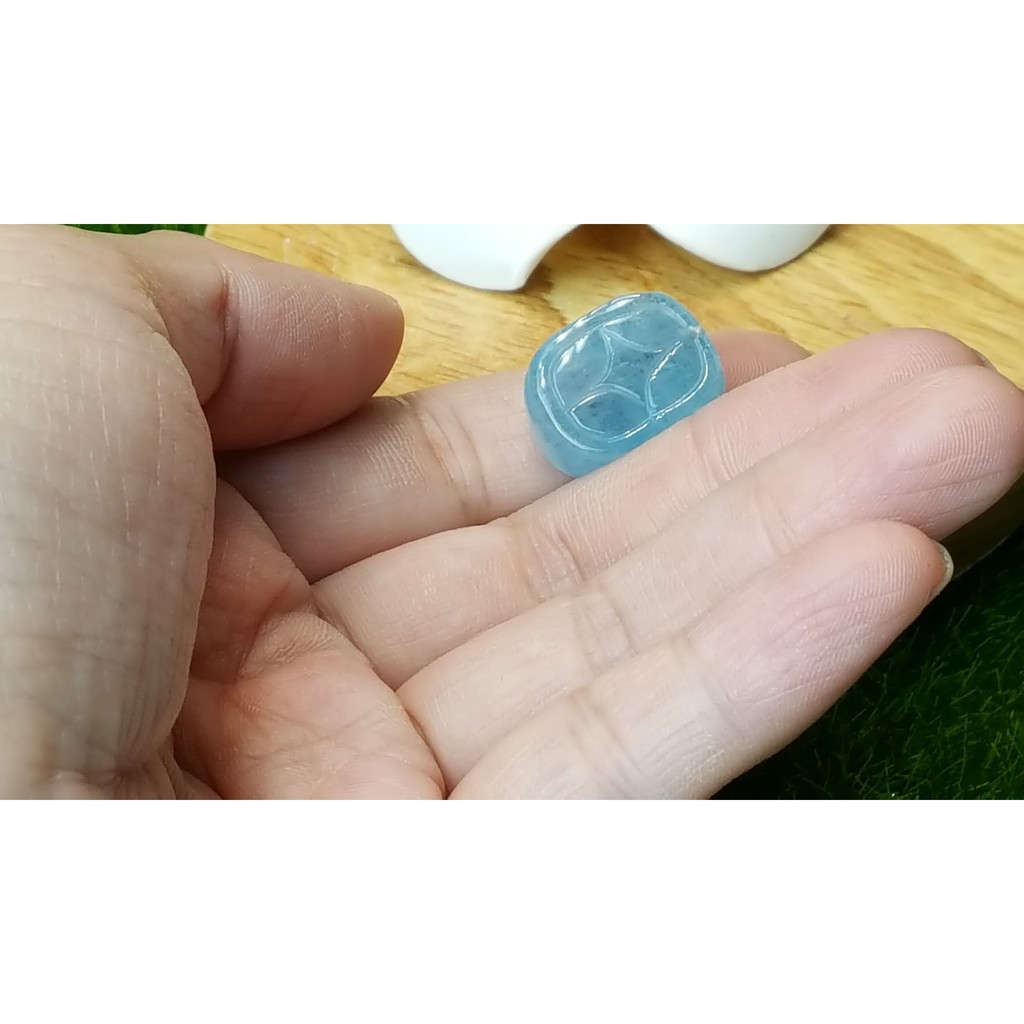 甜蜜水晶 J1103B06-21 天然晶透海水藍寶 貔貅 吊墜 擺件 掛飾 項鍊 幫綁成項鍊如最後張圖片:圖片 2