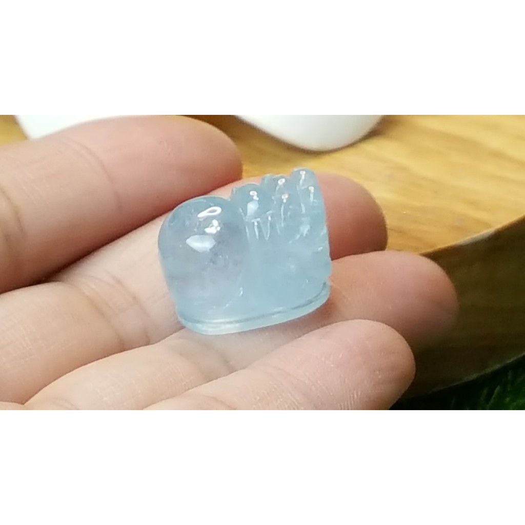 甜蜜水晶 J1103B06-22 天然晶透海水藍寶 貔貅 吊墜 擺件 掛飾 項鍊 幫綁成項鍊如最後張圖片