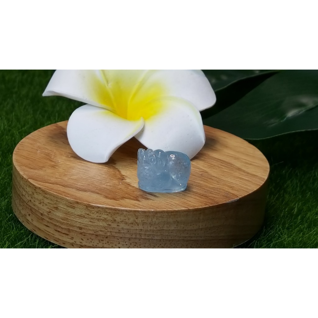 甜蜜水晶 J1103B06-22 天然晶透海水藍寶 貔貅 吊墜 擺件 掛飾 項鍊 幫綁成項鍊如最後張圖片:圖片 8