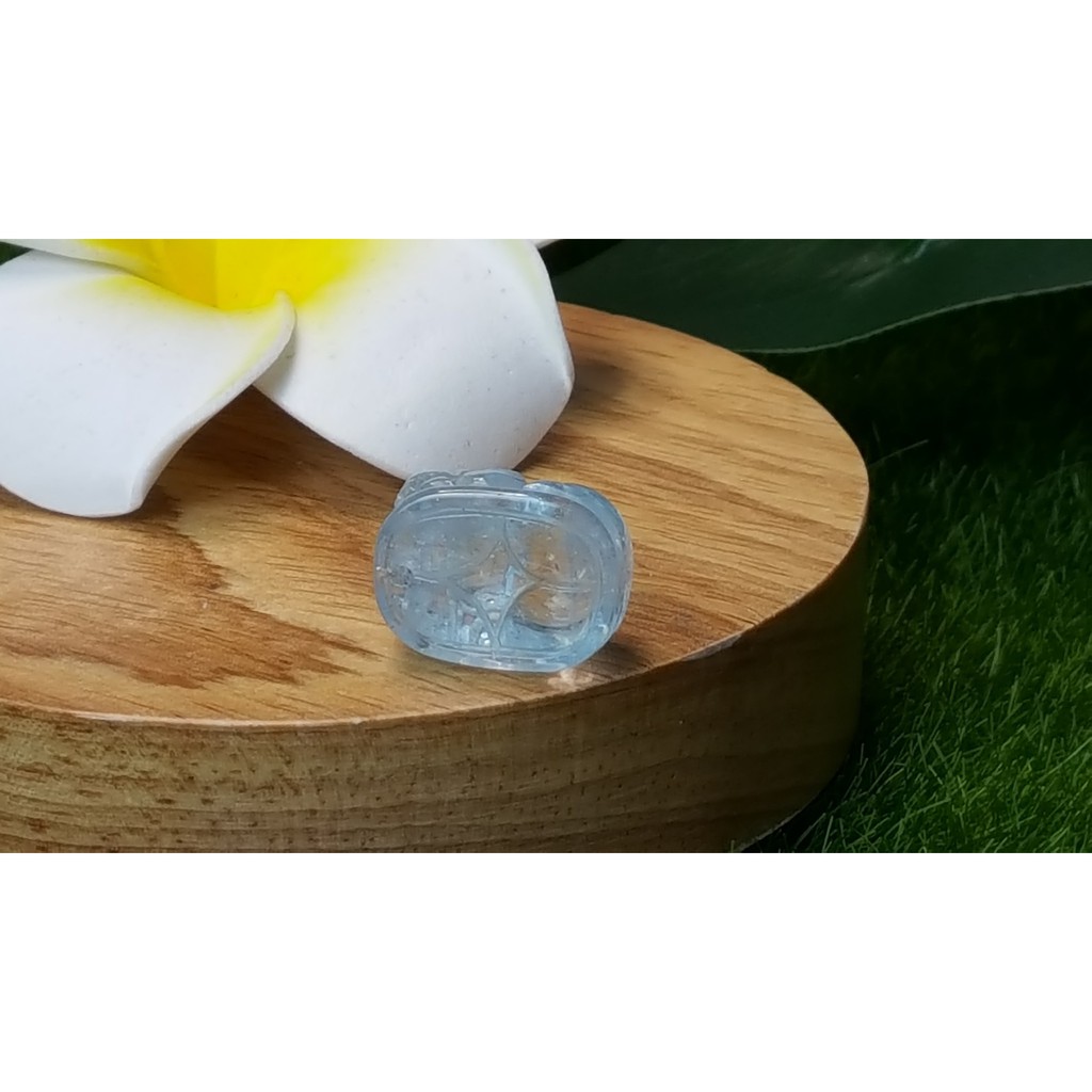 甜蜜水晶 J1103B06-23 天然晶透海水藍寶 貔貅 吊墜 擺件 掛飾 項鍊 幫綁成項鍊如最後張圖片:圖片 2