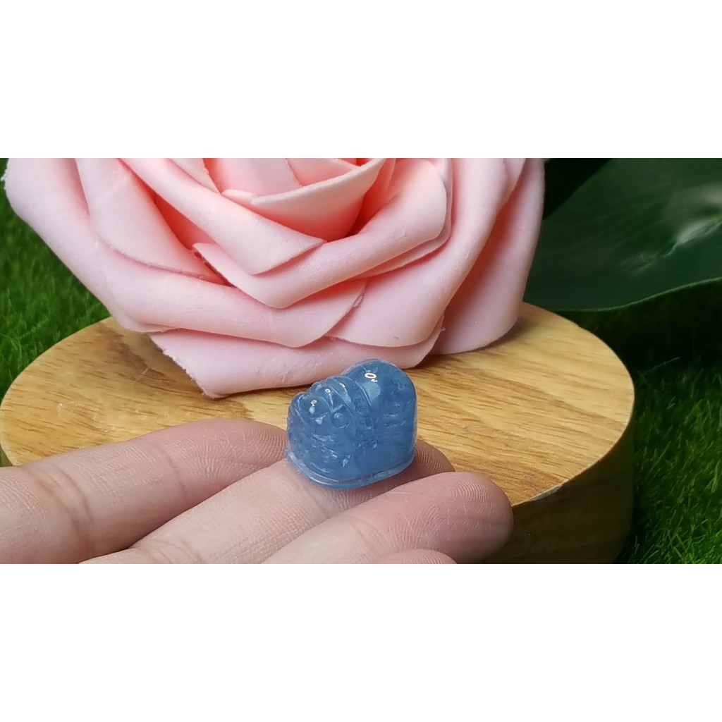 甜蜜水晶 J1103B06-19 天然晶透海水藍寶 貔貅 吊墜 擺件 掛飾 項鍊 幫綁成項鍊如最後張圖片