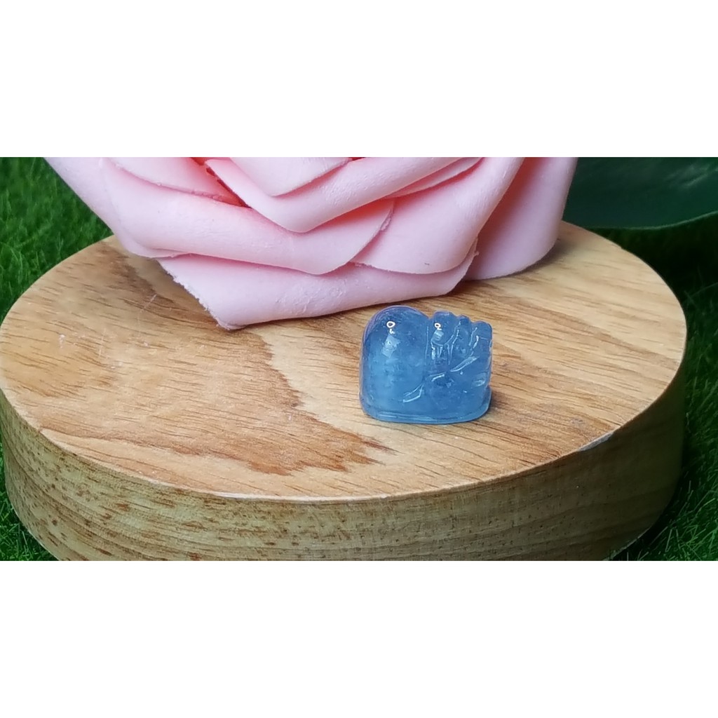 甜蜜水晶 J1103B06-19 天然晶透海水藍寶 貔貅 吊墜 擺件 掛飾 項鍊 幫綁成項鍊如最後張圖片:圖片 5