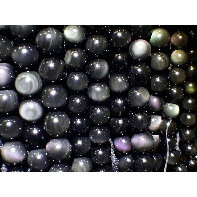 七月聖石 0420K001★甜蜜水晶★天然彩色黒曜石手鍊 ※14mm※1-2mm※10mm※8mm手珠彩色黑曜石帶眼哦:圖片 4
