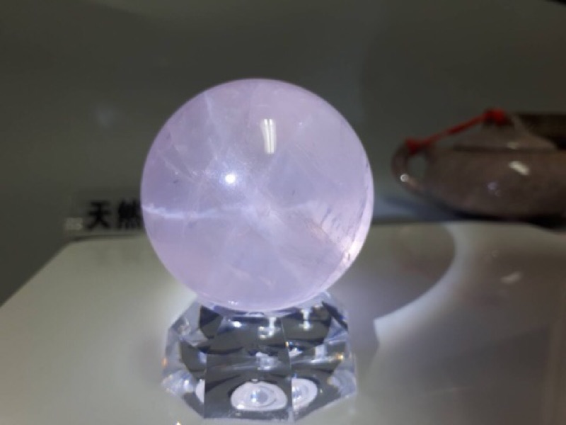 甜蜜水晶 J90106A01 天然清透六芒星粉晶水晶球 粉晶 水晶球 六芒星 能量更強 僅此一顆:圖片 3